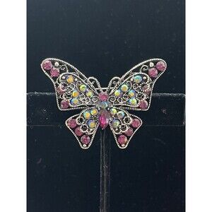 Butterfly AB Rhinestone Pin Brooch Pink Fashion Jewelry NEW Fairy Grunge
